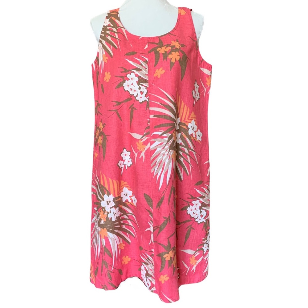 J. Jill Tropical Sleeveless Linen Dress